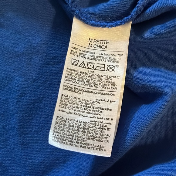 Old Navy Blue Sleeveless Smocked Sundress Medium Petite - Picture 15 of 16